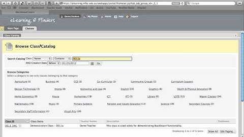 Student Blackboard Class Self-Enrollment
