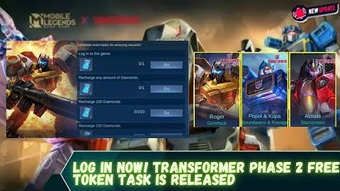 HOW TO GET FREE TRANFORMERS SKINS FOR  USING FREE TRANSFORMERS PASS DRAW EVENT (PHASE 2) | MLBB