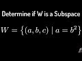 Determine if W = {(a,b,c)| a = b^2} is a Subspace of the Vector Space R^3
