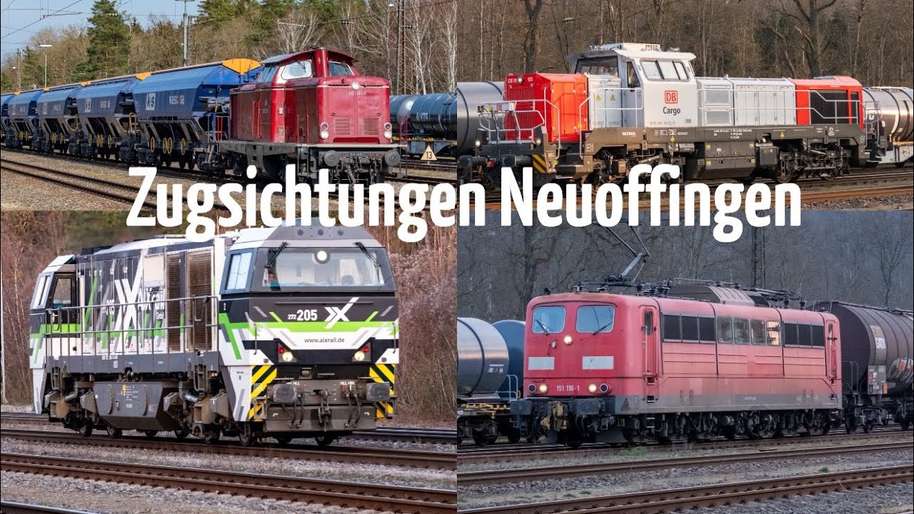 Zugsichtungen Neuoffingen: V100 mit Salz, Aixrail G2000, G1000, Konrail 151, Mischer, Doppelöler uvm