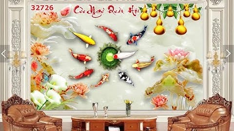 Mẫu Tranh Kính 3D Cửu Ngư Quần Hội Đẹp (Cá Chép Hóa Rồng) - Tranh Phong Thủy Tốt Cho Gia Chủ