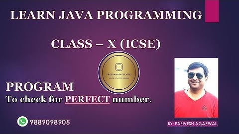 Perfect Number program in Java | BlueJ | ICSE | Class 10