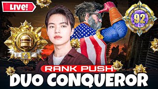 Last Day ZÎLLA Rank Push Challenging Duo Conqueror‼️PUBG MOBILE LIVE NOW🔴