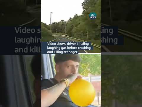 Video shows driver inhaling laughing gas before crashing and killing teenager #uk #crime #crash