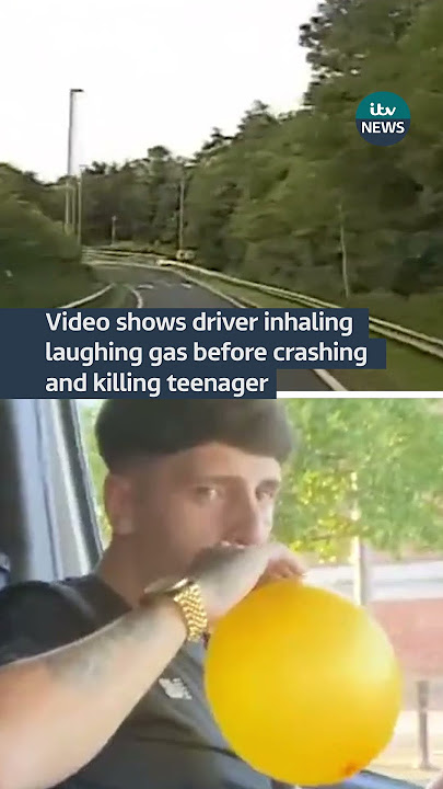 Video shows driver inhaling laughing gas before crashing and killing teenager #uk #crime #crash