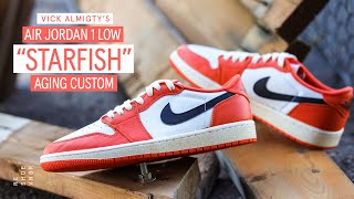 Air Jordan 1 Low Starfish Aging Custom With Vick Almighty