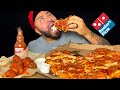 I’M BACK! DOMINOS PIZZA & HOT WINGS MUKBANG