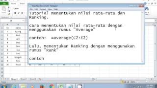 Menentukan nilai rata-rata dan ranking ...