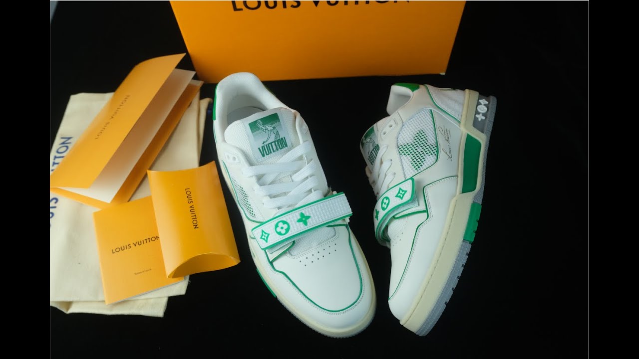 Louis Vuitton LV Trainer Green Unboxing & Reveiw 