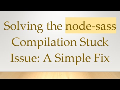 Solving the node-sass