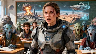 La clase preguntó por qué se les teme a los veteranos de la Tierra. Ella respondió: "No luchamos ...