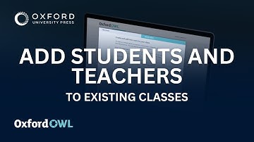 How to Add Students and Teachers to Existing Classes | Oxford Owl