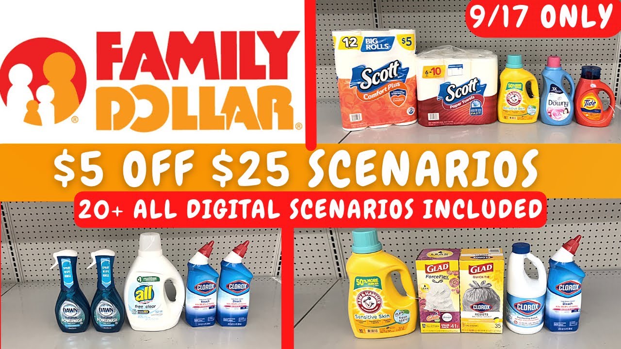 🚨 Family Dollar Couponing 🚨 5 Off 25 SCENARIOS (20 + ALL DIGITAL DEALS) 🔥 9/17 ONLY YouTube