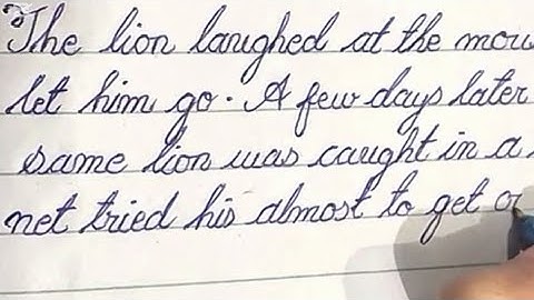 🦁 Beautiful Cursive Handwriting | The Lion and The Mouse Story Writing ✍️ | Perfect Penmanship 