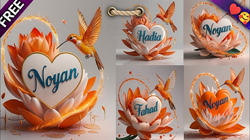 How To Create Name Dp Artificial Flower and Bird Orange Colour With Perfect Theme | Bing ai #meta