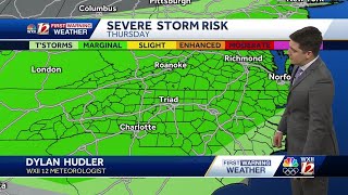 WATCH: Severe storm risk Thursday PM