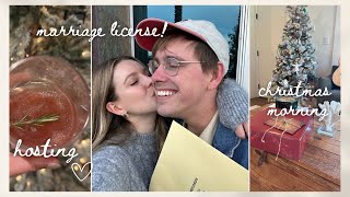 VLOG: having Christmas morning, getting our marriage license, packing for paris + hosting!