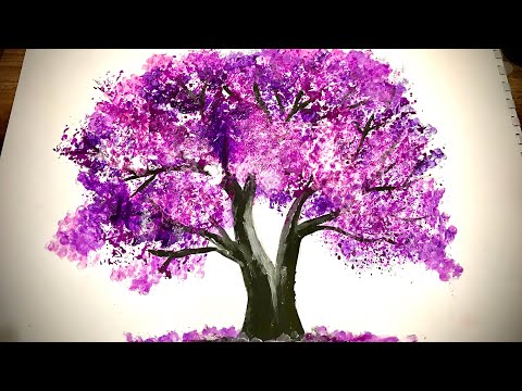 رسم شجرة بطريقة سهلة زى المحترفين How To Draw A Tree Easy Quick Painting Aluminum Technique