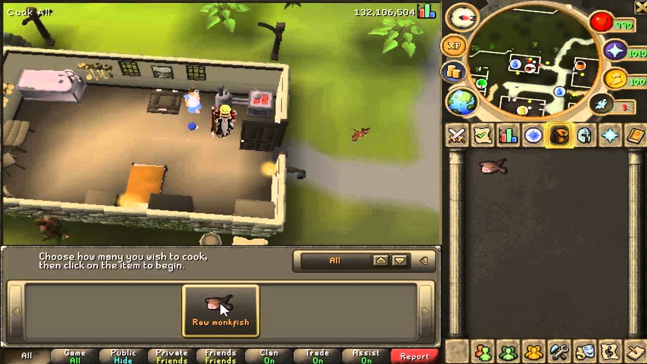 Runescape How to Cook Monk fish YouTube