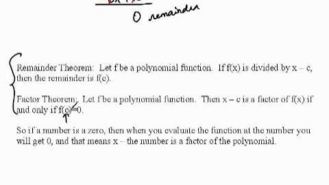 Using the Factor Theorem part 1  5.2