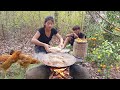 Adventure in forest: Yummy! Two chicken soup spicy delicious for food in jungle - Survival cooking