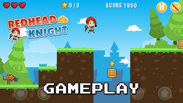 Redhead Knight, a side scrolling 2D medieval-themed platformer, gameplay