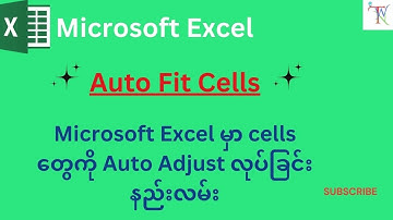 Microsoft Excel  မှာ Cells တွေကို Auto Adjust လုပ်ခြင်းနည်းလမ်း