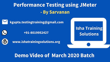 Jmeter Demo Video. contact or whatsapp us on +91-8019952427 to enroll