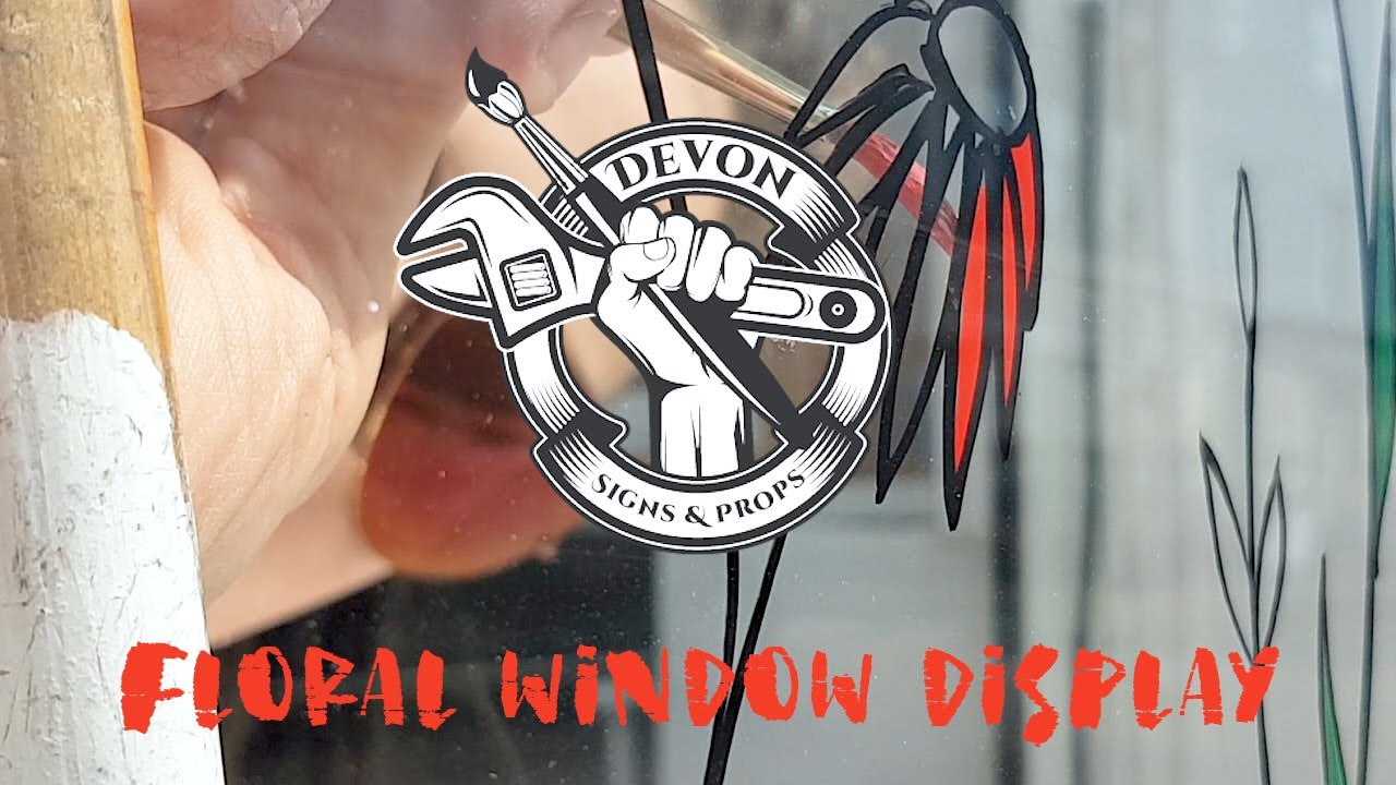 Shop window painting - Wild flowers