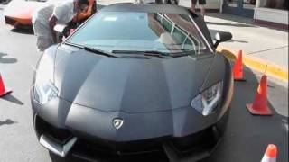 Matte black LAMBORGHINI AVENTADOR LP700 4 walk around