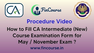 Live Procedure - CA Intermediate Exam form Filing Online Process for May/ November Exams - FinCourse