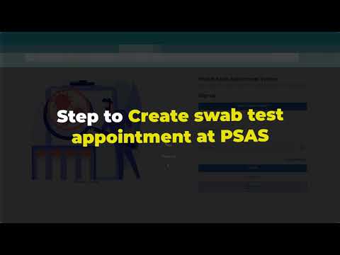 Step to Create swab test appointments