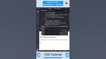 CSS Tutorial - Lesson #2 part 2: CSS Selectors - Elements #selectorscss #css #html #php #js