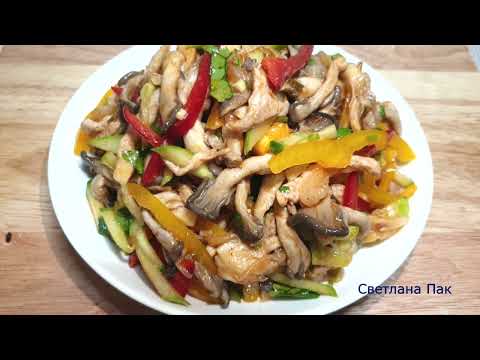 ВЕШЕНКИ С МЯСОМ По - Корейски! Рецепт вкусного салата из грибов!