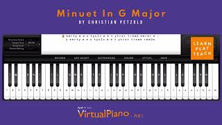 Minuet in G Major on Virtual Piano - #SUPEREASY screenshot 5