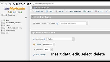 Insert data, edit, delete, select. PhpMyAdmin Tutorial#2