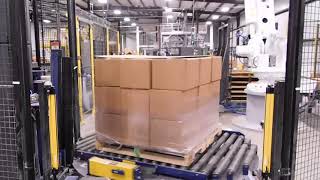 Kaitech Palletizing Cell - handling 4 SKU's with one Palletizer Cell