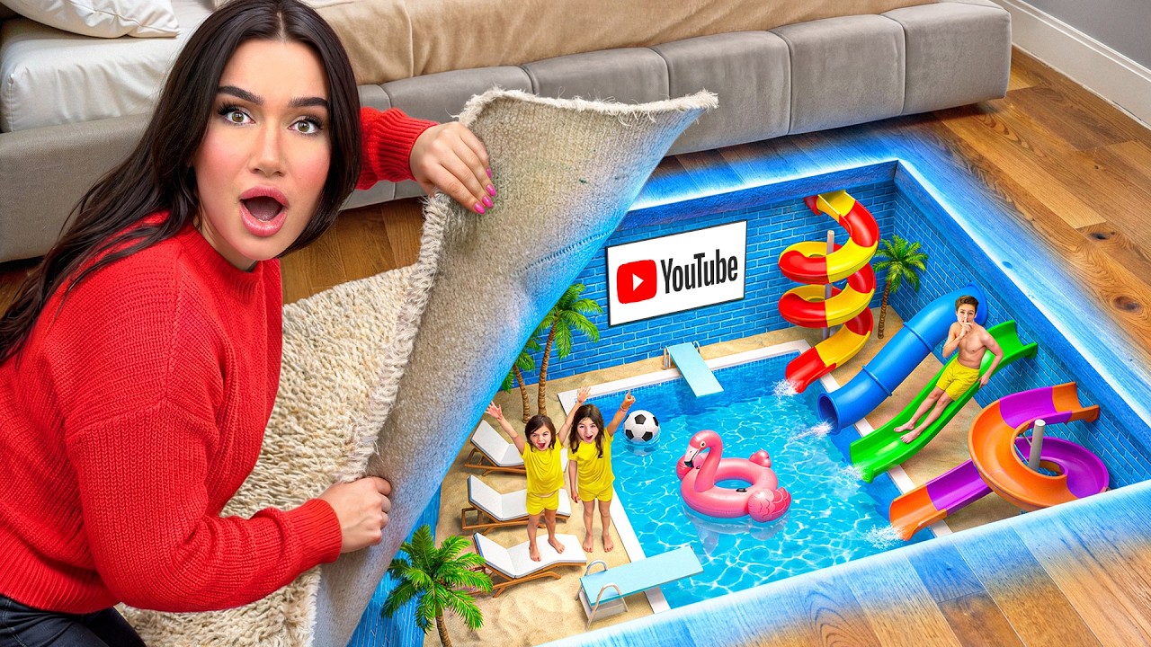 J'ai CONSTRUIT une PISCINE SECRÈTE dans ma MAISON