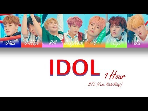 (1 HOUR LOOP/1 HORA /1 시간) BTS (방탄소년단)– IDOL (Feat. Nicki Minaj) COLOR CODED LYRICS (Han/Rom/Eng)