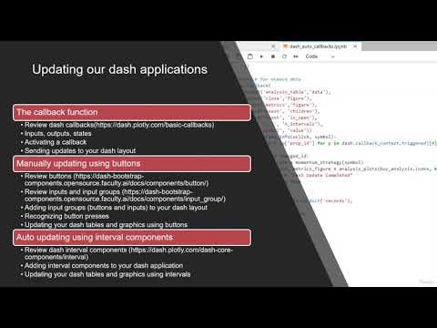 Updating Dash Applications Using Callbacks