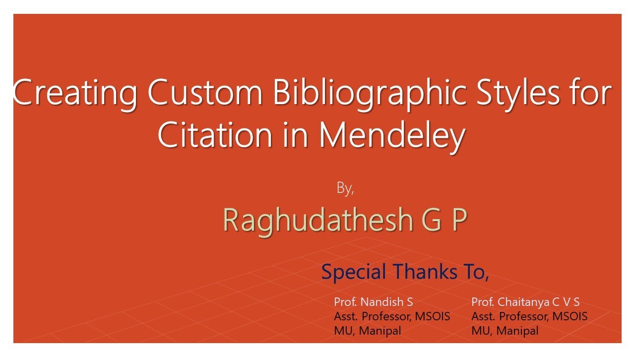Create Custom Bibliography Styles For Citation In Mendeley | Editing Custom Citation Styles