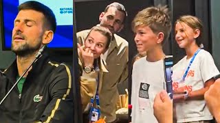 Djokovics Reaction When His Wife Son U0026 Daughter Crash Conference  Athens 2025