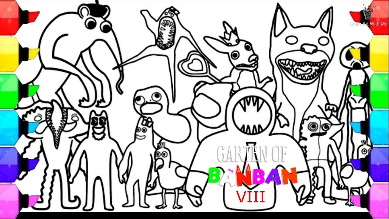 Garten Of Banban 8 Coloring Pages : New Monsters from Banban 8 #banban