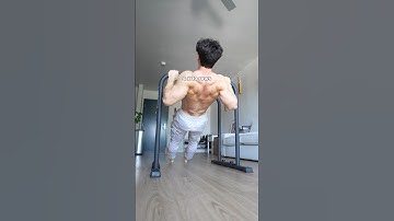 upper body workout using only a pair of dip bars 🔥#upperbodyworkout #homeworkout #pushday