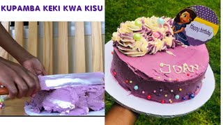 NAMNA YA KUPAMBA CAKE BILA VIFAA || KUTENGENEZA ICING SUGAR YA CAKE #kutengenezaicingsugar #keki