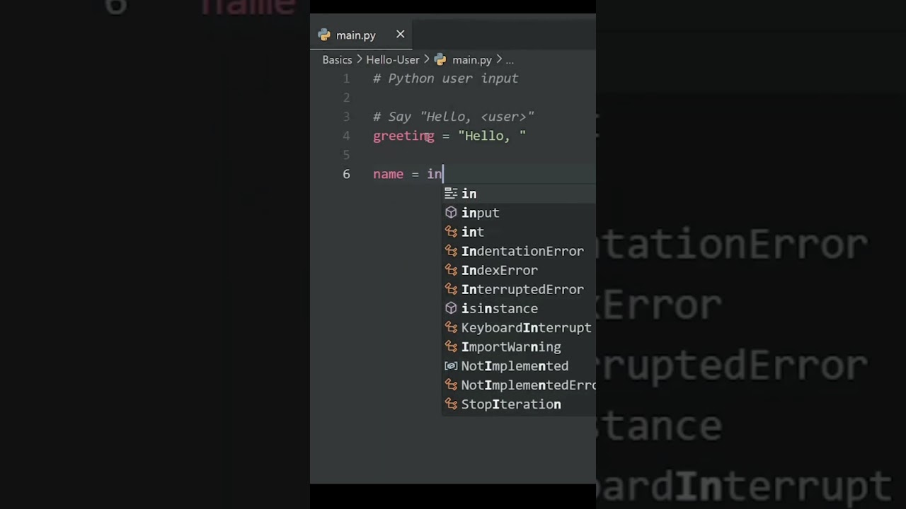 #python Basics USER INPUT in  under a miniut