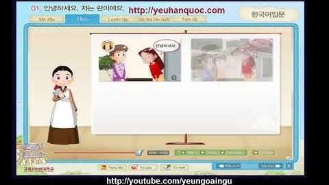 Học tiếng Hàn Sơ Cấp, Bài 1,Học tiếng hàn online