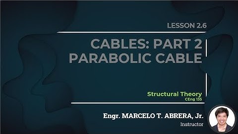 CABLES: PART 2 PARABOLIC CABLE | STRUCTURAL THEORY