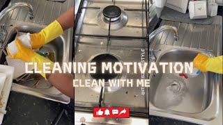 RANDOM KITCHEN CLEANING MOTIVATION🧼 | HAND DISH WASHING | SINK CLEANING | SATISFYING ASMR SOUNDS