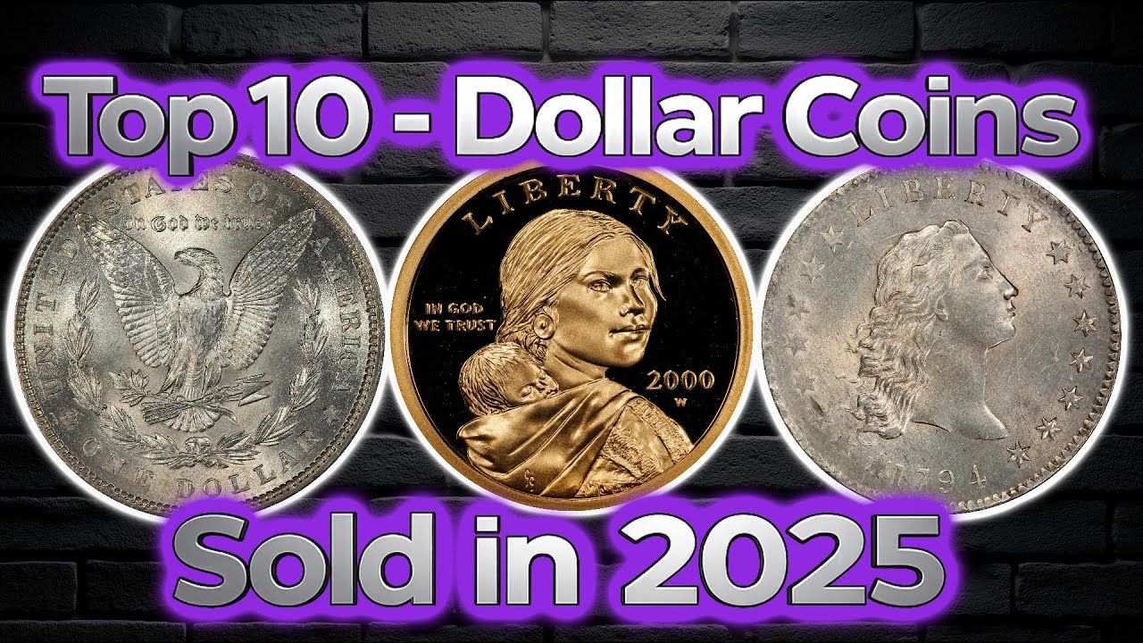 Топ-10: Самые дорогие долларовые монеты, проданные в 2025 году.